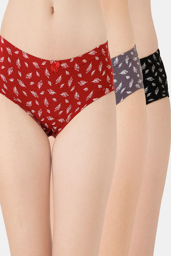 Buy Lady Lyka Medium Rise Full Coverage Hipster Panty (Pack of 3) - Assorted